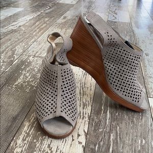 Coach suede wedge shoes